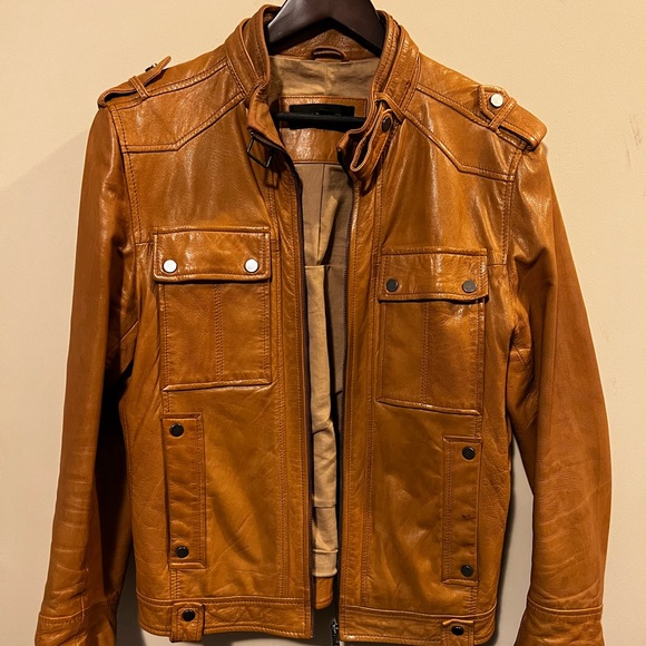 Danier Leather Jacket, Size Large, Camel Colour - Picture 2 of 3